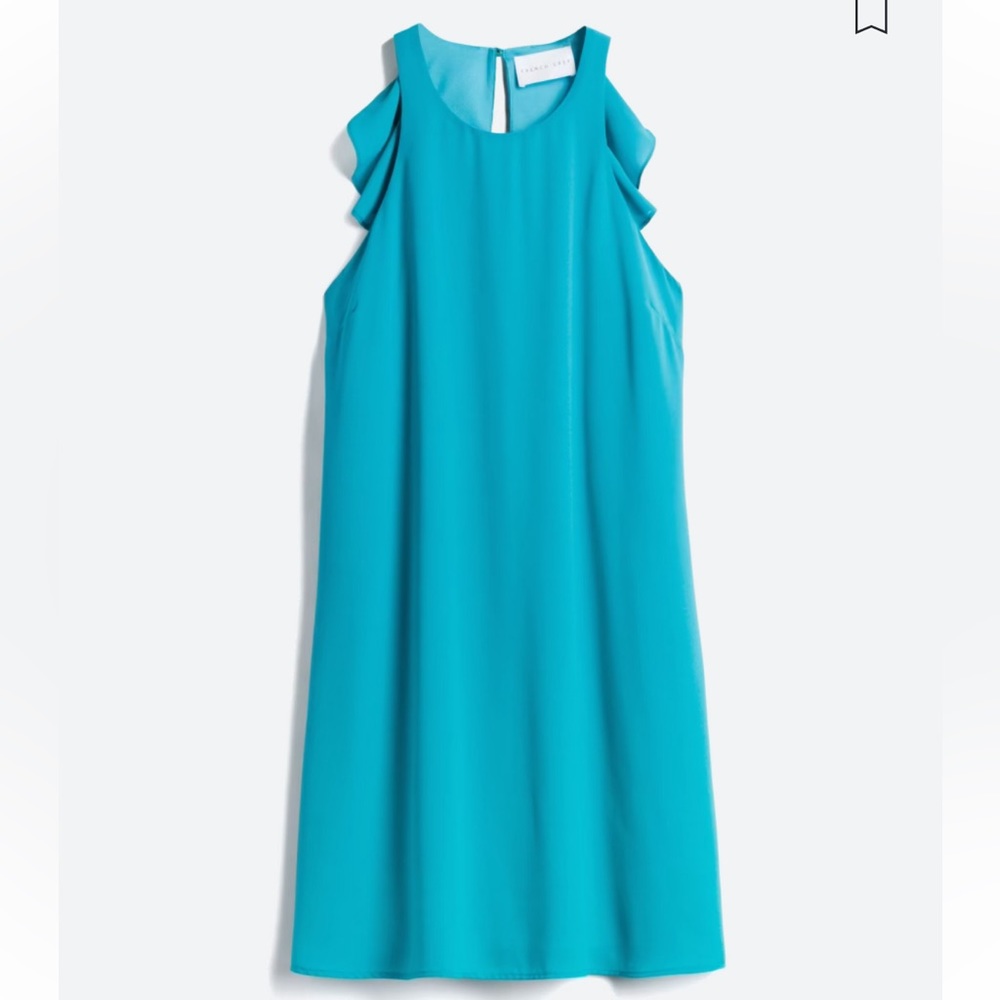 French Grey Ruffle Back Detail Dress